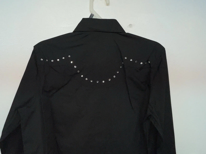 New Women’s Black White House Long Sleeve Button Up Shirt M #94770 3B-92