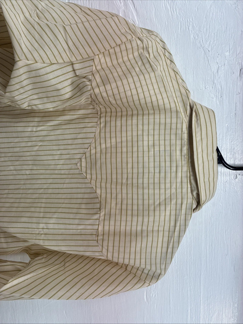 New Kids Miller Yellow Stripe Long Sleeve Pearl Snap Size XL CC-122
