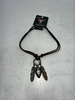 New Women’s Twister Leather Feather Necklace. 32138 A-83