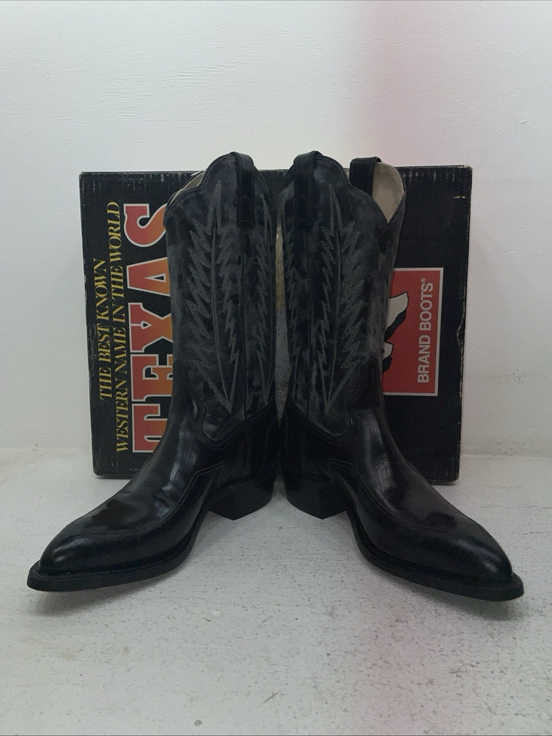 New Men’s Black Texas Brand Cowboy Boots. 5030