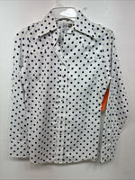New Women’s Dickson Jenkins Blue Polkadot Long Sleeve Pearl Snap Size 30 MM-58