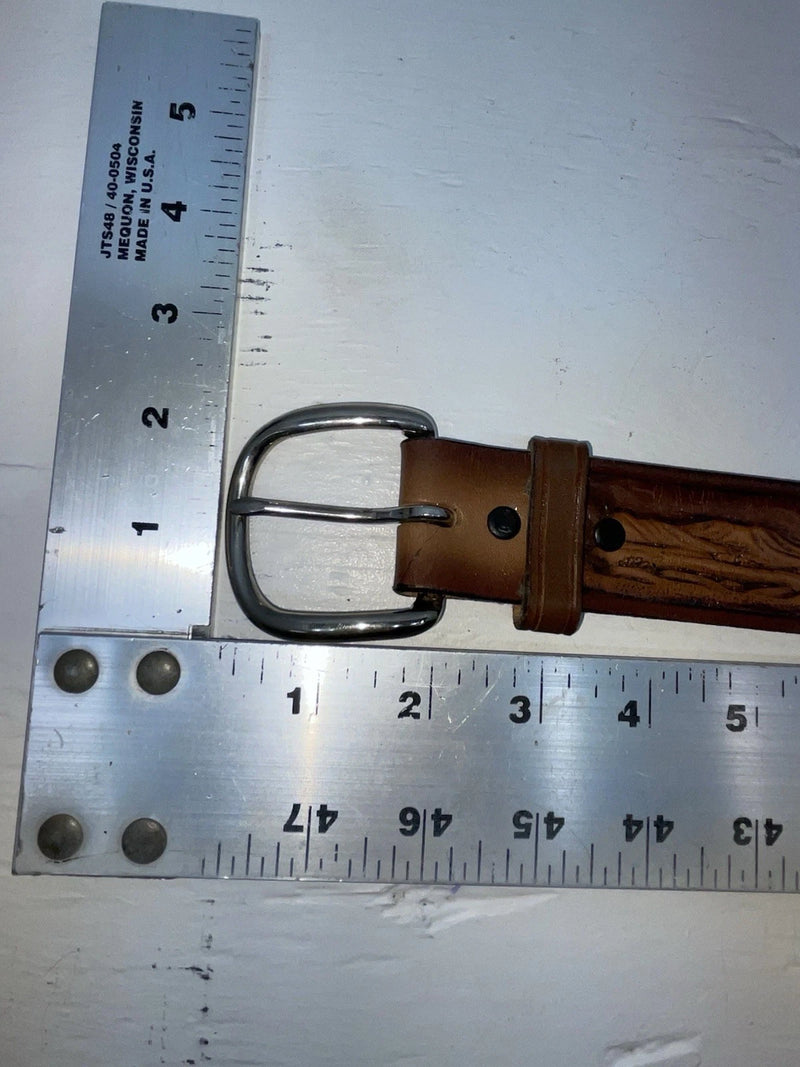 New Brown Genuine Leather Chambers Tooled 34” Belt #6971 JJ-61