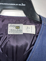 New Dickson Jenkins Blue Denim Vest Medium #7080 UU-38