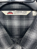 New Women’s Cumberland Black Plaid Long Sleeve Pearl Snap 3XL GG-67