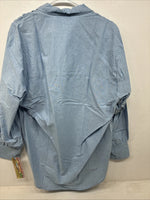 New Women’s Cricket Creek Blue Long Sleeve Button Up Size Large TT-66 