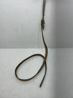 Used Light Oil Genuine Leather Show Halter With Lead Rope Silver Accents W-23