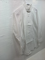 New Classix White Long Sleeve Button Up English Shirt Medium X-91