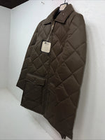 New Women’s Brown Double K Long Puffer Jacket 36 #57249 RR-33