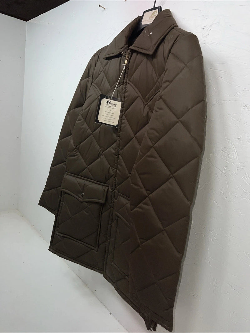 New Women’s Brown Double K Long Puffer Jacket 36 #57249 RR-33
