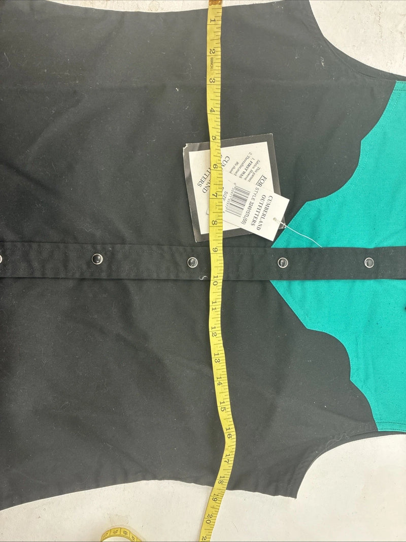 New Women’s Cumberland Black Blue Sleeveless Pearl Snap Small TT-138