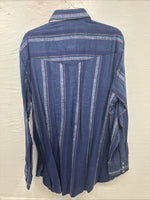 New Men’s ELY Cattleman Purple Stripe Western Long Sleeve Pearl Snap XL R-56