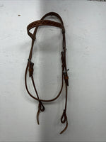 New Leather Tooled Tough 1 Browband Headstall Silver Buckles S-59