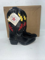 New Children’s Black Bronco Cowboy Boots. 9 D. 24-17