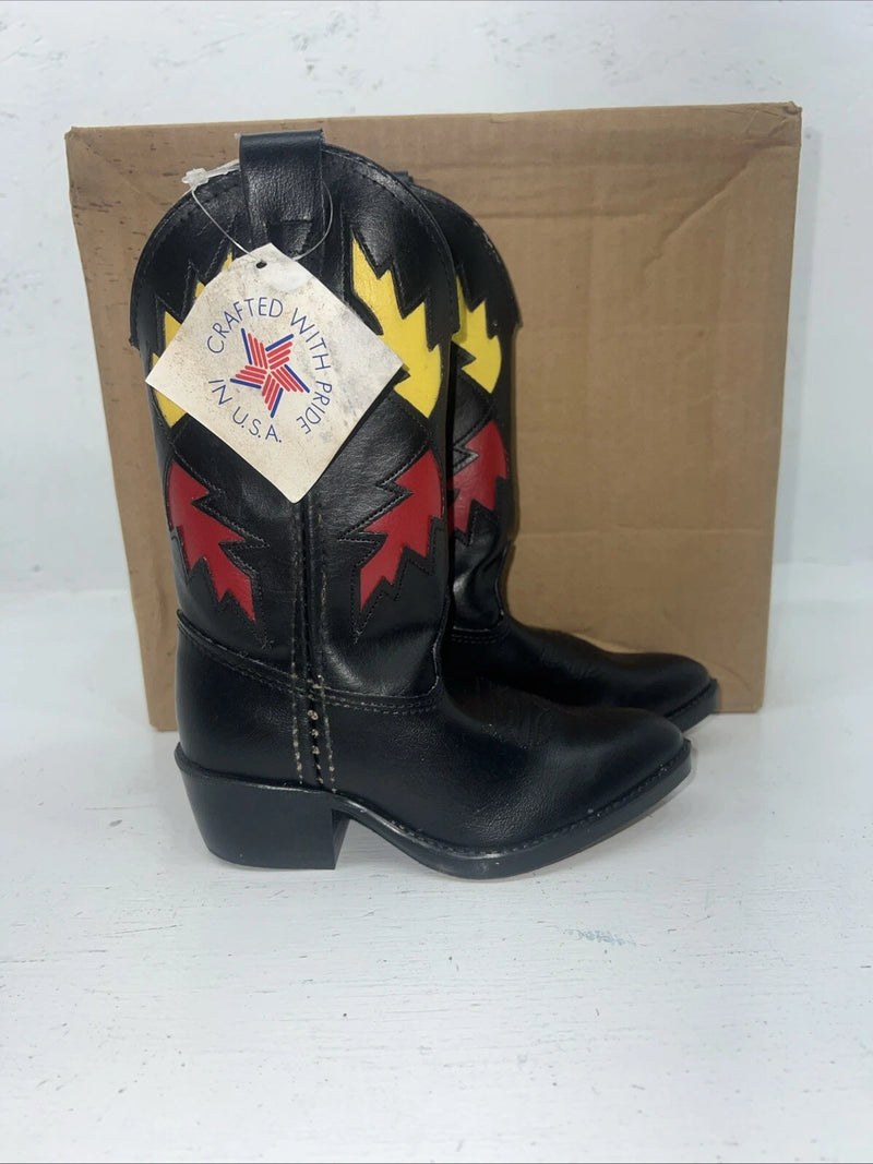 New Children’s Black Bronco Cowboy Boots. 9 D. 24-17