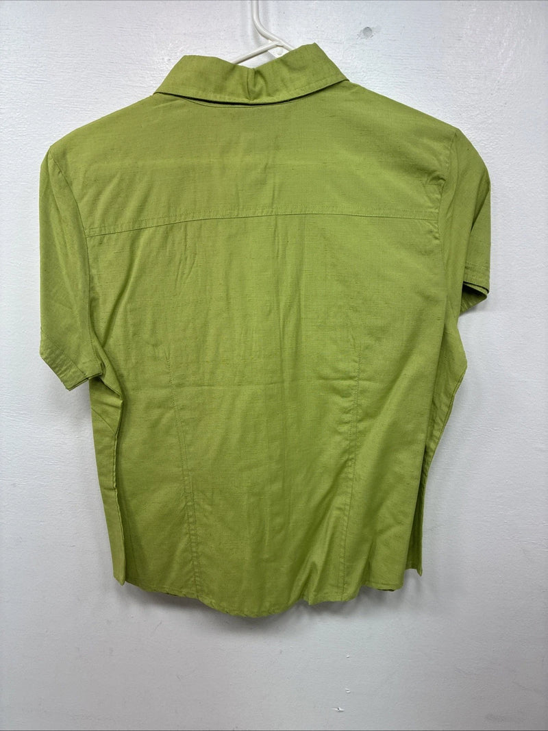 New Women’s Gordon James Green Short Sleeve Button Up Medium KK-19