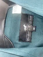 New Men’s Western Express Blue Green Long Sleeve Pearl Snap Medium B-104