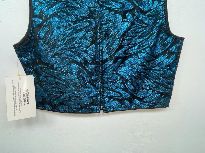 New Kids Blue 1849 Authentic Ranchwear Cut Off Zip Up Vest M #77872 3B-67