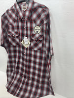 New Men’s ELY Cattleman red Short Sleeve Pearl Snap 3XL E-24