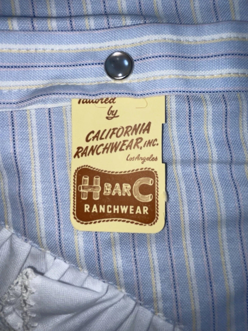 New Women’s Blue Striped H Bar C Long Sleeve Button Up Shirt #20119 3B-33