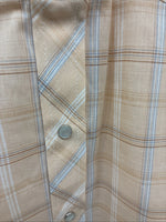 New Men’s ELY Cattleman Orange Plaid Short Sleeve Pearl Snap Large X-28