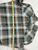 New Kids Panhandle Slim Multicolor Plaid Long Sleeve Pearl Snap Size 10 CC-84