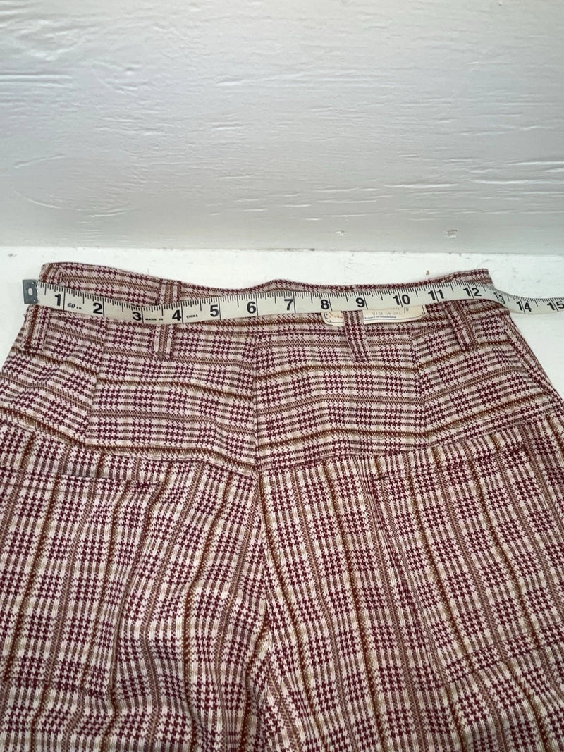 New Vintage Red Checkered Panhandle Slim Polyester Pants #8072 VV-107