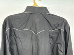 New Women’s White Horse Black Design Long Sleeve Pearl Snap Medium LL-87