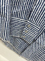 New Men’s Dickson Jenkins Blue White Stripe Long Sleeve Pearl Snap Medium T-90