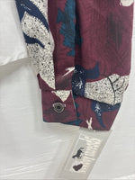 New Youth’s Cowboy Threads White Purple Design Long Sleeve Button Up Large V-74 