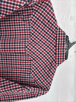 New Men’s White Horse Red Plaid Long Sleeve Pearl Snap XL J-25