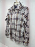 New Women’s Panhandle Slim Brown Plaid Long Sleeve Pearl Snap 8/30 GG-6