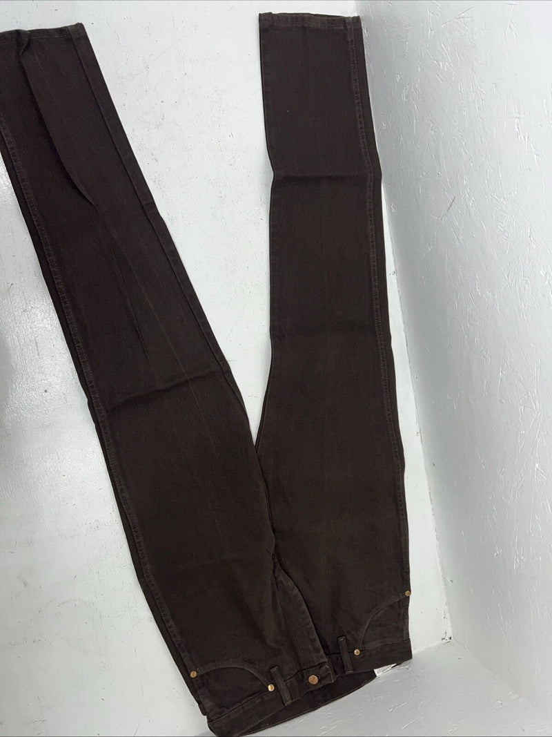 New Men’s Cowboy Cut Slim Fit Brown Denim Wrangler Jeans. 13x34 F-30