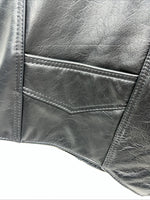 New Men’s Black Western Express Leather Biker Vest XL Q-603