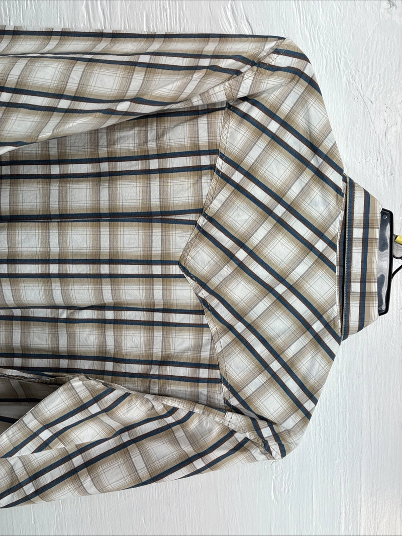 New Men’s ELY 1878 Multicolor Plaid Long Sleeve Pearl Snap Large Q-42