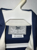 New Mens Navy White Cowboy Threads Button Up Long Sleeve. Medium I-40