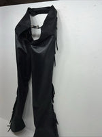New Black 1849 Authentic Ranchwear Show Chaps Adjustable Waist 30” N-47