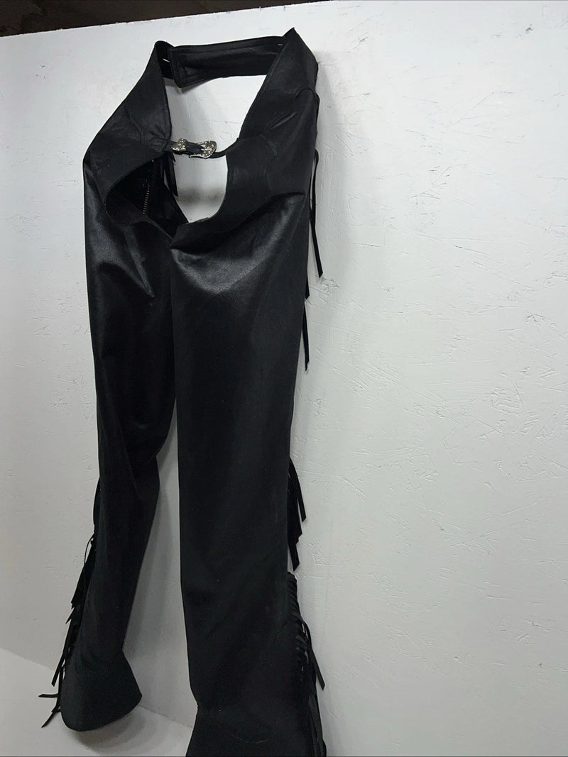 New Black 1849 Authentic Ranchwear Show Chaps Adjustable Waist 30” N-47