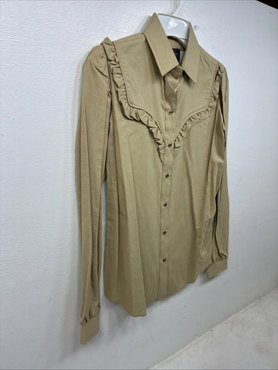 New Women’s Panhandle Slim Green Long Sleeve Pearl Snap Size 8 TT-100