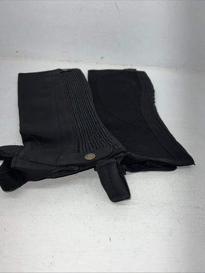New Black Ovation Stretch Rib Half Chaps Large #464331 C-500