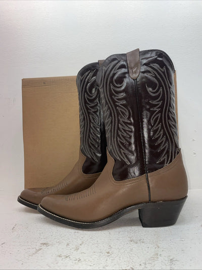 New Men’s Brown Texas Brand Cowboy Boots. 508201 10.5 10 1/2 D. 7-90