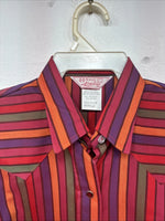 New Women’s H Bar C Red Stripe Long Sleeve Pearl Snap Size 40 KK-93