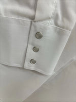 New men’s White Horse White Simple Long Sleeve Pearl Snap Medium K-33