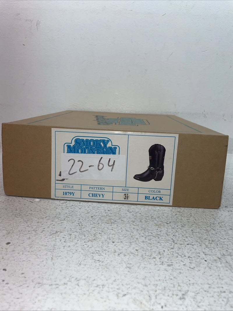 New Youth Black Smoky Mountain Cowboy Boots. 1079 Y 3.5 3 1/2. 22-64