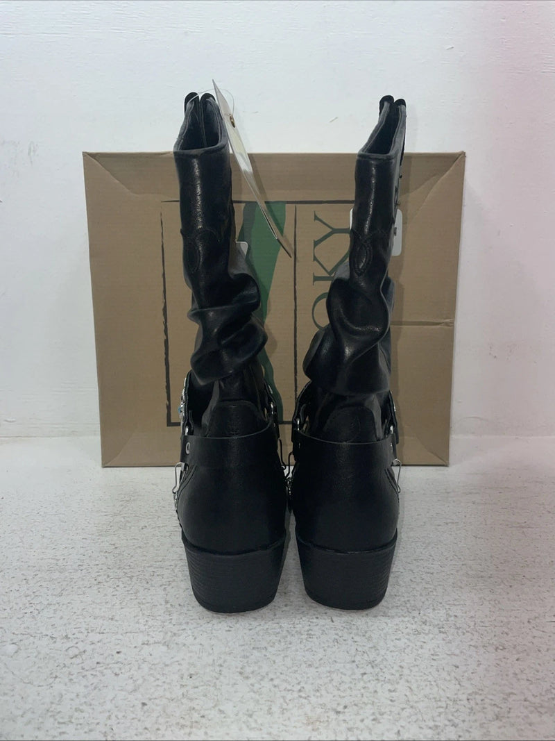 New Youth Black Smoky Mountain Cowboy Boots. 1312 Y 4.5 4 1/2. 22-79
