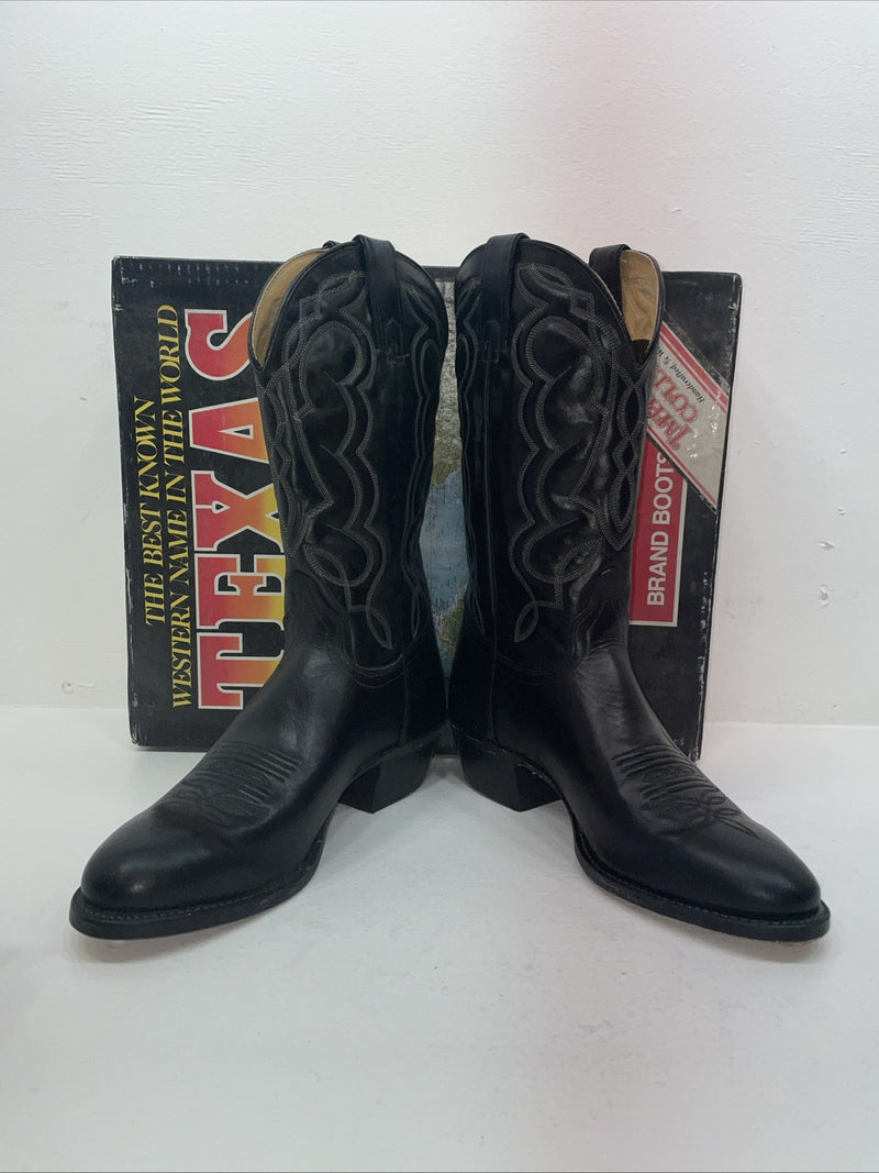 New Men’s Black Texas Brand Cowboy Boots. 5300 10 E E. 7-121