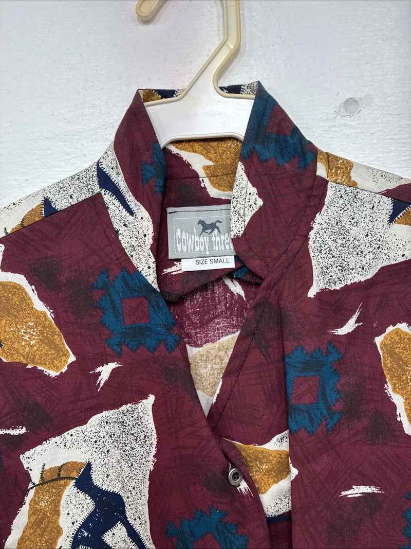 New Women’s Cowboy Threads Multicolor Design Long Sleeve Button Up Small MM-69