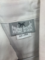 New Men’s Cowboy Threads Blue White Long Sleeve Button Up Large V-80