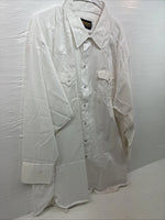 New Men’s Panhandle Slim White Simple Long Sleeve Pearl Snap 4XL J-42
