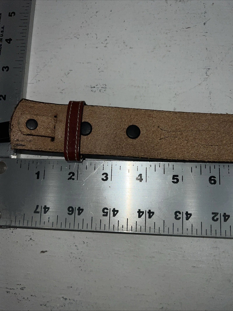 New Brown Genuine Leather Double S Tooled Belt #0701048 40 W-12