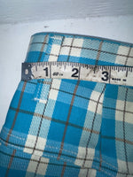 New Vintage Blue Plaid Prior Polyester Pants #C18530 VV-20